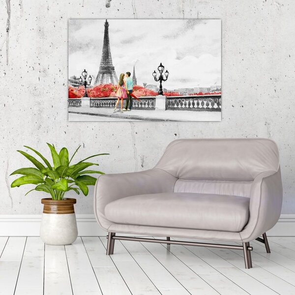 Tablou îndrăgostiții în Paris (90x60 cm)