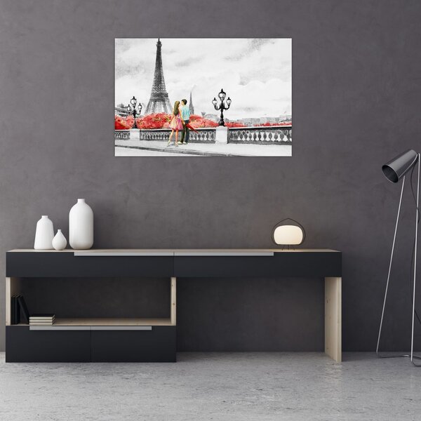 Tablou îndrăgostiții în Paris (90x60 cm)