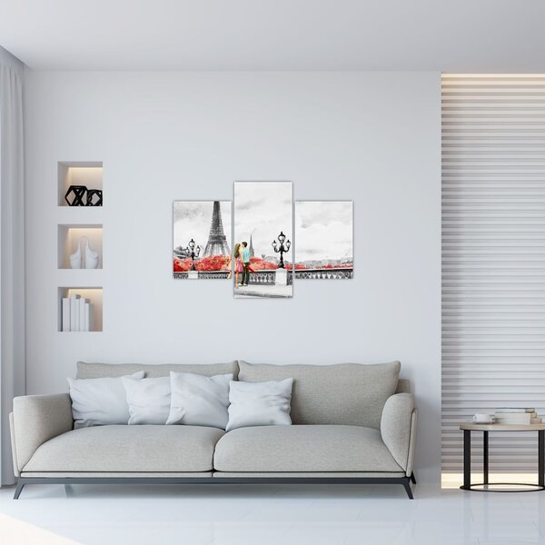 Tablou îndrăgostiții în Paris (90x60 cm)