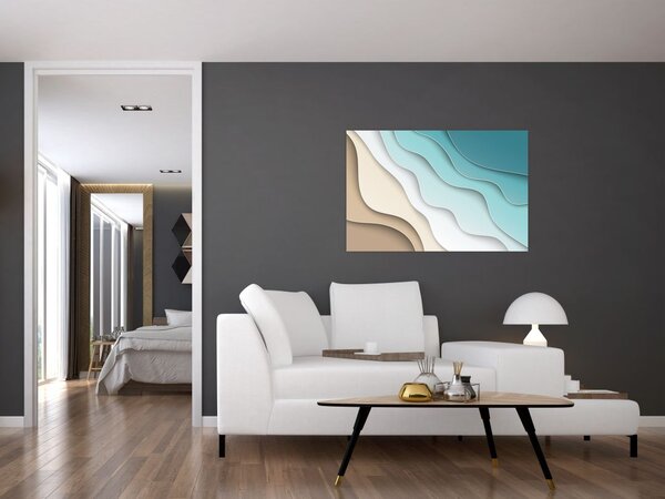 Tablou abstract cu plaja mării (90x60 cm)