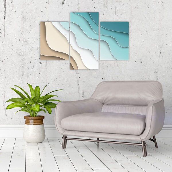Tablou abstract cu plaja mării (90x60 cm)