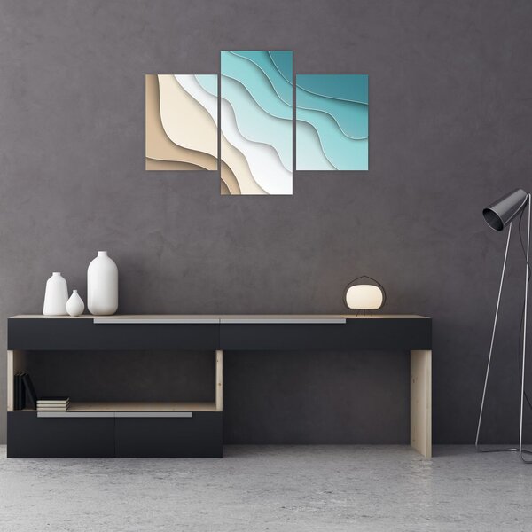 Tablou abstract cu plaja mării (90x60 cm)