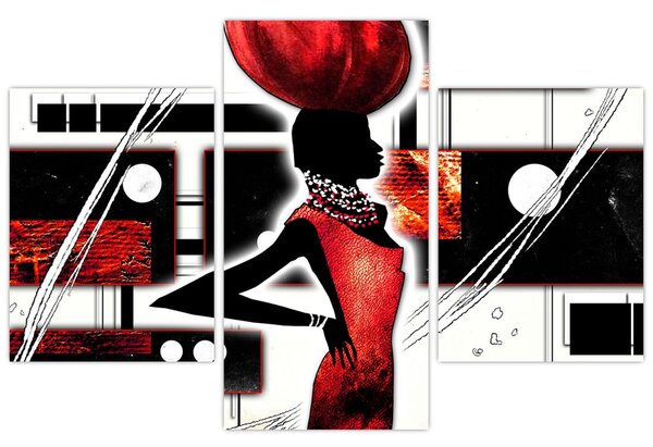 Tablou picuturii cu damă străveche (90x60 cm)