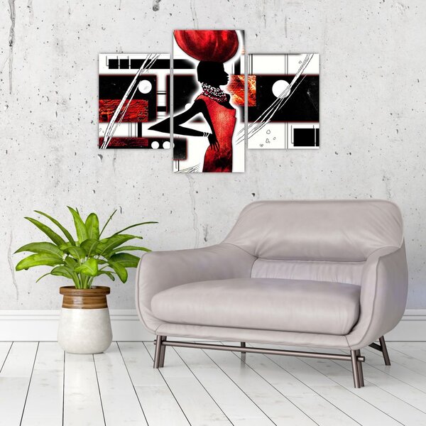 Tablou picuturii cu damă străveche (90x60 cm)
