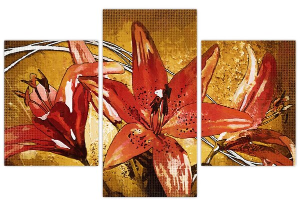 Tablou cu flori de crini (90x60 cm)