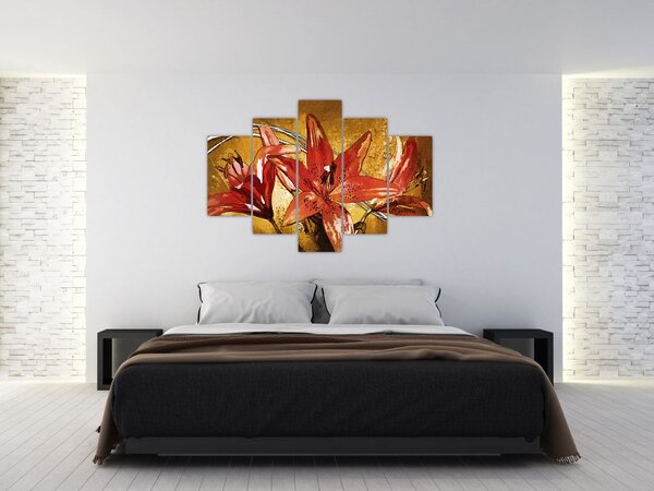 Tablou cu flori de crini (150x105 cm)