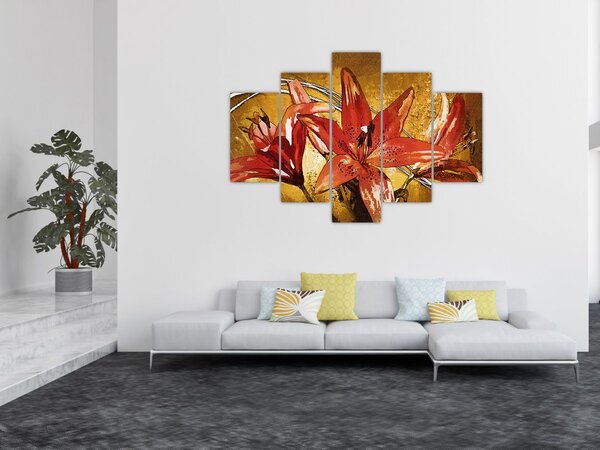 Tablou cu flori de crini (150x105 cm)