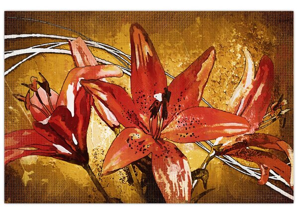 Tablou cu flori de crini (90x60 cm)