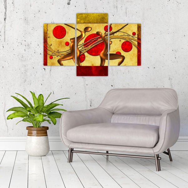 Tablou abstract cu două femei (90x60 cm)