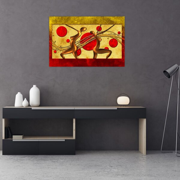 Tablou abstract cu două femei (90x60 cm)