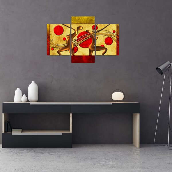 Tablou abstract cu două femei (90x60 cm)