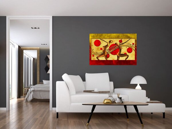 Tablou abstract cu două femei (90x60 cm)