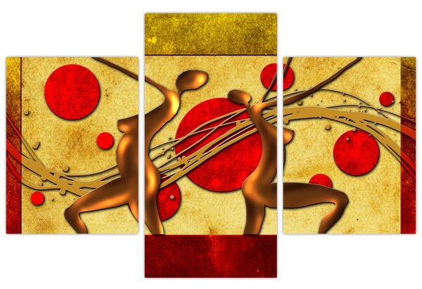 Tablou abstract cu două femei (90x60 cm)