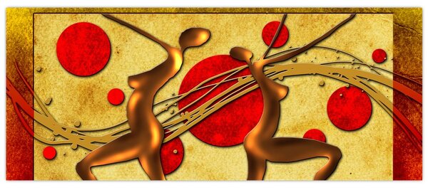 Tablou abstract cu două femei (120x50 cm)