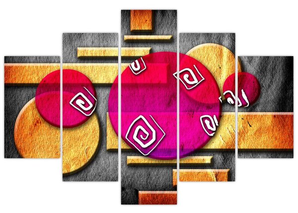 Tablou abstract cu simboluri istorice (150x105 cm)