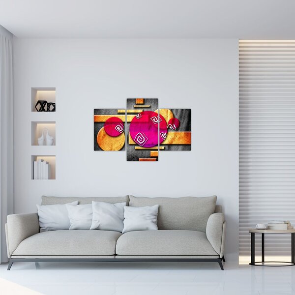 Tablou abstract cu simboluri istorice (90x60 cm)