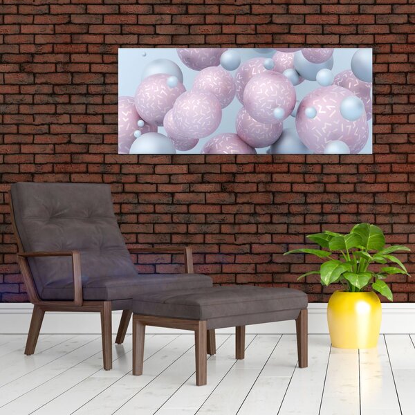 Tablou abstract - Bile în pastel (120x50 cm)