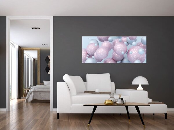 Tablou abstract - Bile în pastel (120x50 cm)