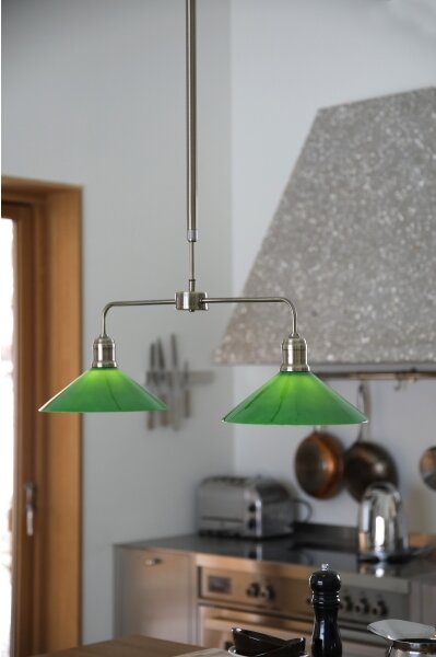 Markslöjd 109161 - Lustră VELA pe tijă, 2xE27/60W/230V, verde/alamă