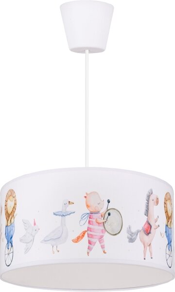 Brilagi - Lustră LED suspendată pentru copii BOBO 1xE27/60W/230V pr. 35 cm alb/cu animale
