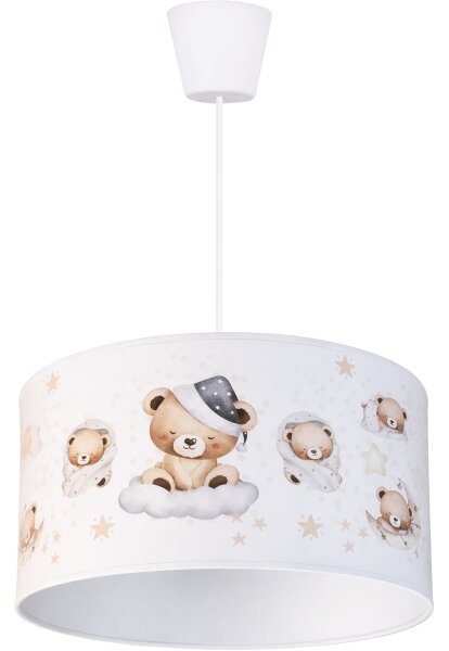 Brilagi - Lustră LED suspendată pe cablu pentru copii BOBO, 1xE27/60W/230V, diametru 35 cm, alb/cu ursuleți