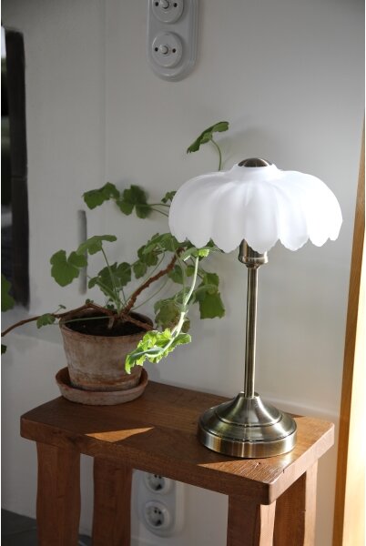 Markslöjd 109179 - Lampă de masă KURAGE 1xE27/60W/230V alamă/alb