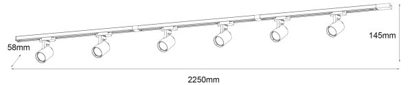 Brilagi HUSKY - Sistem de șină cu 6 spoturi GU10, 10 W, 230 V, alb