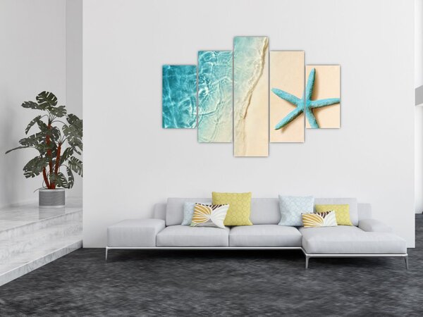 Tablou - Stea de mare pe plajă (150x105 cm)