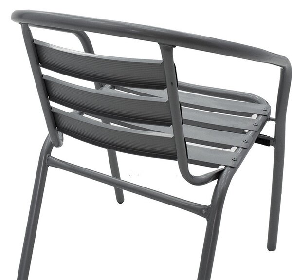 Scaun exterior Tade din metal de culoare gri inchis