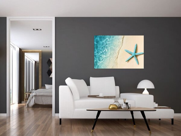 Tablou - Stea de mare pe plajă (90x60 cm)