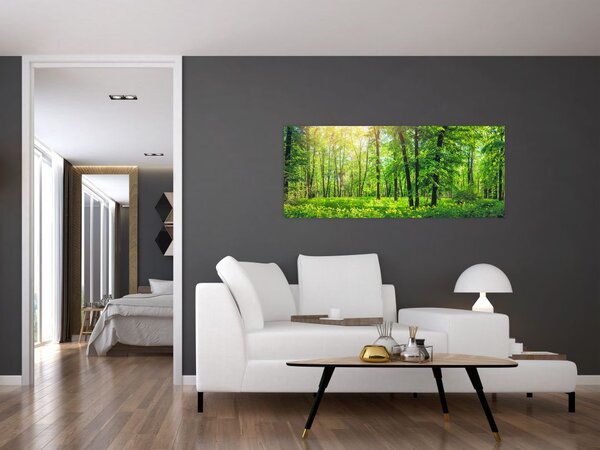 Tablou - Pădurea cu frunze de primăvară (120x50 cm)