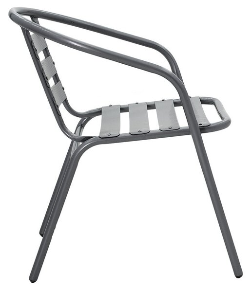 Scaun exterior Tade din metal de culoare gri inchis