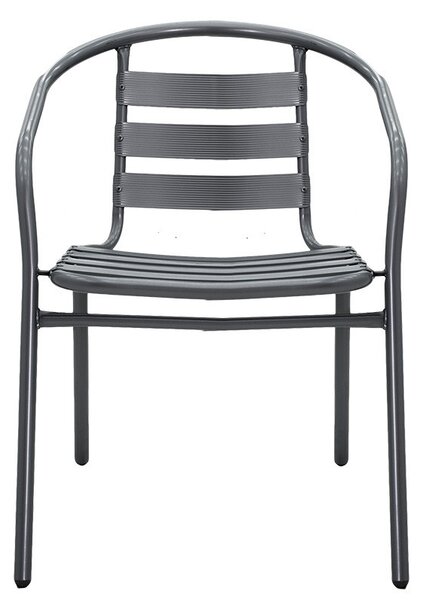 Scaun exterior Tade din metal de culoare gri inchis