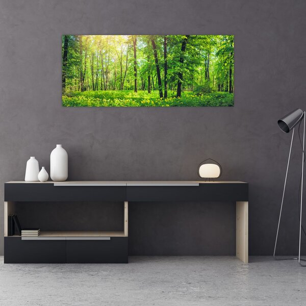 Tablou - Pădurea cu frunze de primăvară (120x50 cm)