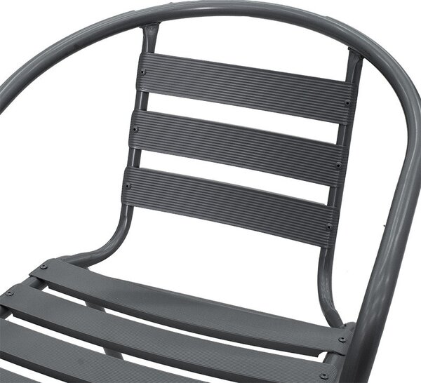 Scaun exterior Tade din metal de culoare gri inchis