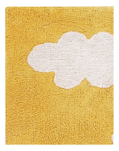 Covor pentru copii galben muștar lavabil/țesut manual din bumbac 120x160 cm Clouds Mustard – Lorena Canals