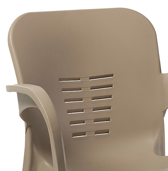 Scaun exterior Feast plastic culoare cappuccino, picior de aluminiu