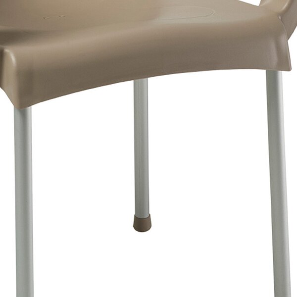 Scaun exterior Feast plastic culoare cappuccino, picior de aluminiu