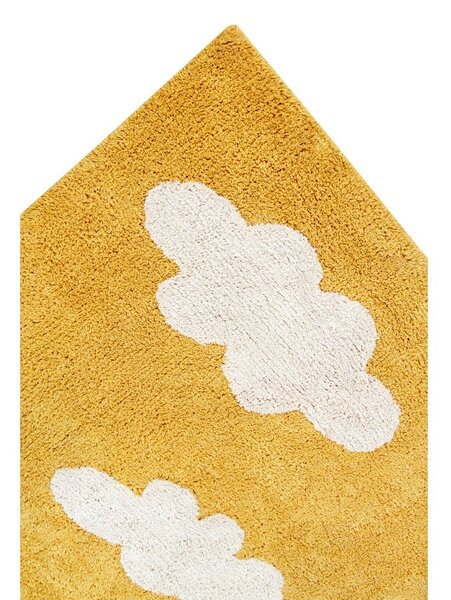 Covor pentru copii galben muștar lavabil/țesut manual din bumbac 120x160 cm Clouds Mustard – Lorena Canals
