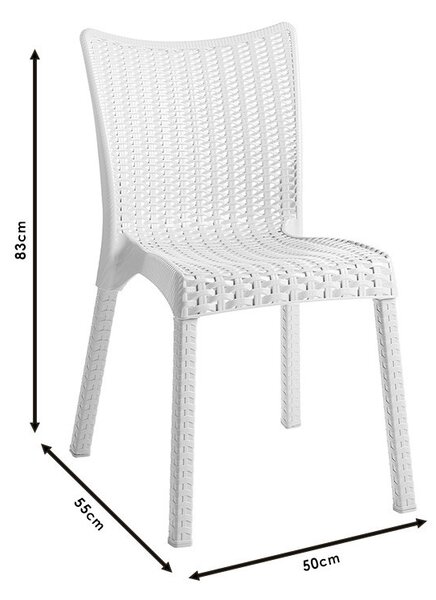 Scaun exterior Confident plastic culoare alba