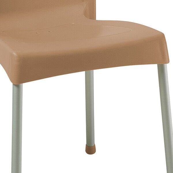 Scaun exterior Crafted plastic culoare cappuccino, picior de aluminiu