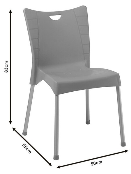 Scaun exterior Crafted plastic culoare albastru inchis - picior de aluminiu