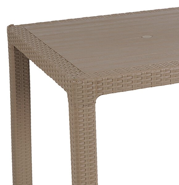 Masa exterior Explore cu protectie UV plastic culoare cappuccino 90x90x73.5cm