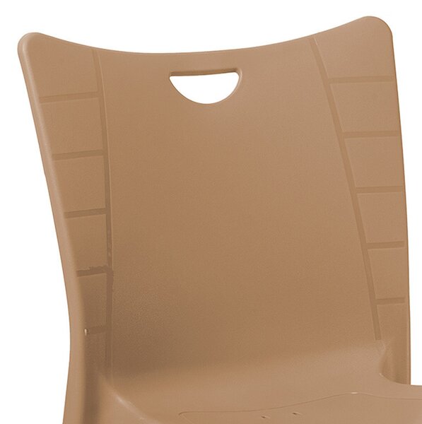 Scaun exterior Crafted plastic culoare cappuccino, picior de aluminiu