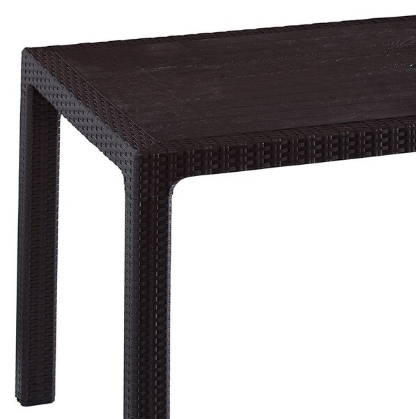 Masa exterior Explore cu protectie UV plastic culoare maro 150x90x73.5cm