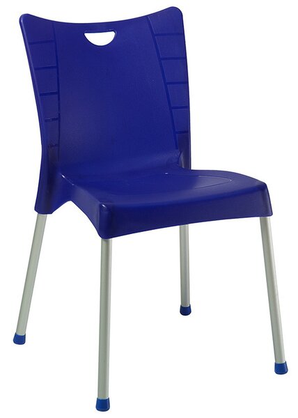 Scaun exterior Crafted plastic culoare albastru inchis - picior de aluminiu