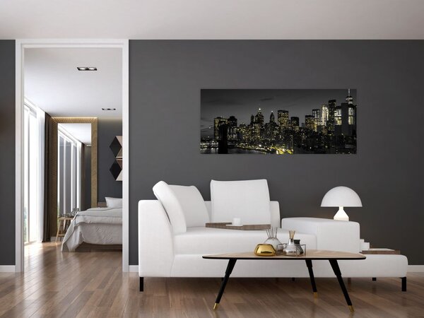 Tablou cu metropolă nocturnă (120x50 cm)