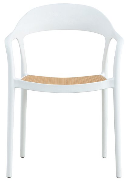 Scaun exterior Ember cu protectie UV plastic bej-alb 52.5x56.5x81cm