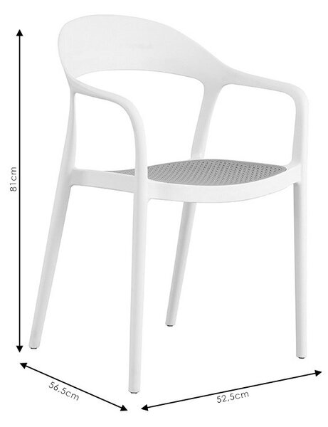 Scaun exterior Ember cu protectie UV plastic bej-negru 52.5x56.5x81cm