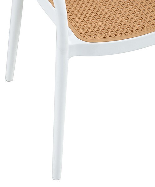 Scaun exterior Ember cu protectie UV plastic bej-alb 52.5x56.5x81cm